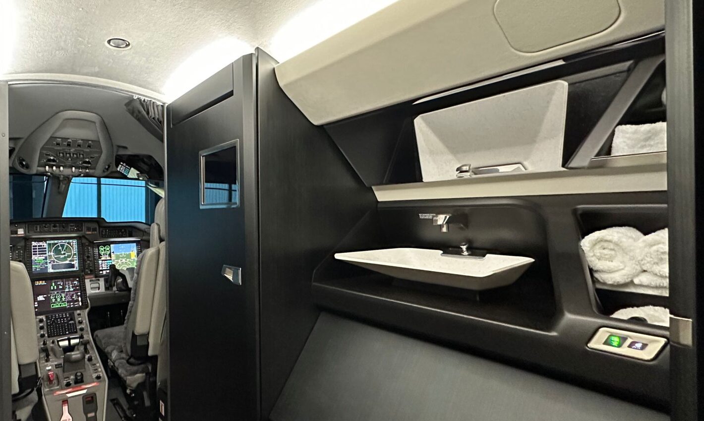 Washroom With Toilet of a Pilatus PC-24 D-CJBH Business Jet